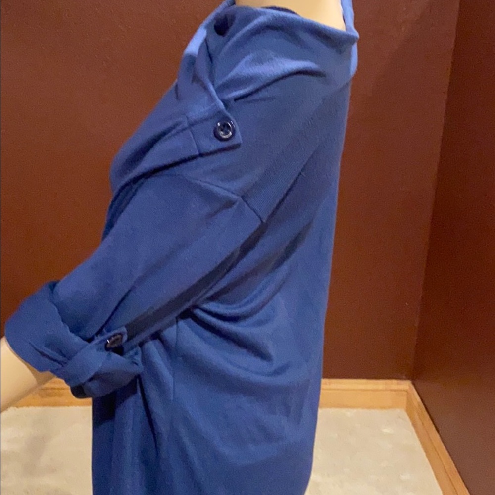 Blue Cross-Over Shirt - Picture 3 of 4